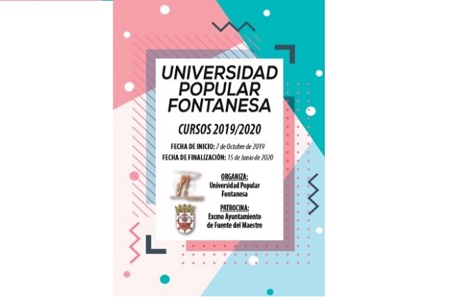 La Universidad Popular de Fuente del Maestre presenta su amplia variedad de Cursos 2019/2020